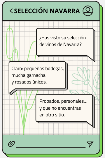 Selección de vinos de Navarra en El Retrogusto es mío, con garnachas y rosados únicos de pequeñas bodegas.