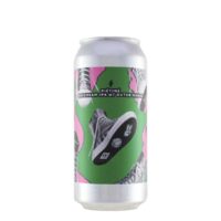 Lata de Garage Beer Co. Piétiné, cerveza artesanal Oat Cream IPA elaborada en colaboración con Outer Range France.